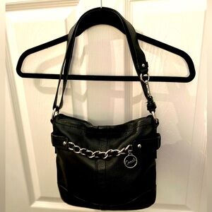 Coach Chain Duffle F19722 Pebbled Leather Crossbody Shoulder Bag Crossbody